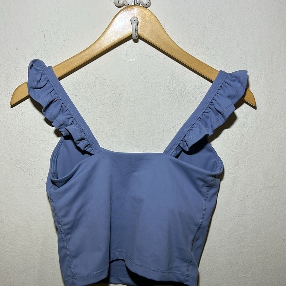 Blogilates Women’s Ruffle Tank Top Troposphere (blue) Size XS - Picture 6 of 8